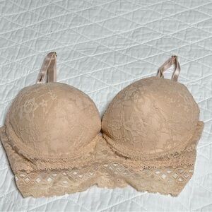 Thalia Sodi Intimates Womens 34C Bra Peach Boudoir Lace Underwire Push Up 4392